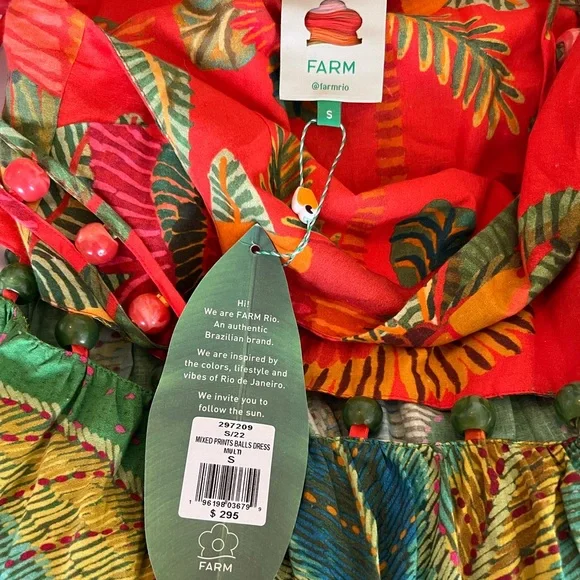 Farm Rio Mixed Prints MIDI Dress - Picture 9 of 11